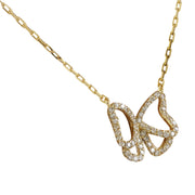 0.45 Carat Diamond 14K Yellow Gold Butterfly Necklace - Fashion Strada