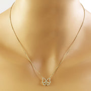 0.45 Carat Diamond 14K Yellow Gold Butterfly Necklace - Fashion Strada