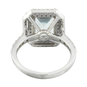 4.35 Carat Aquamarine 14K White Gold Diamond Ring - Fashion Strada
