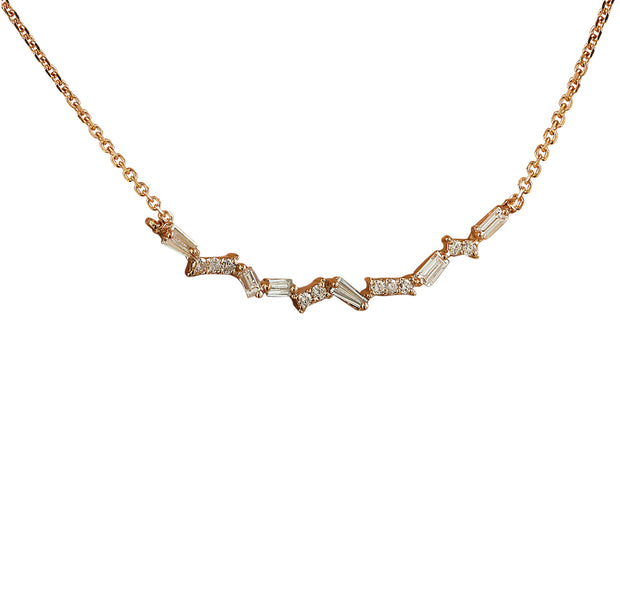 0.45 Carat Diamond 14K Rose Gold  Necklace - Fashion Strada