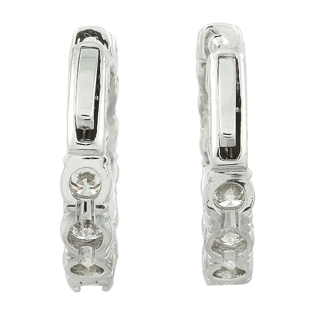 4.80 Carat Diamond 14K White Gold Hoop Earrimgs - Fashion Strada