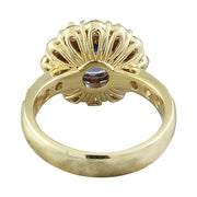 3.31 Carat Tanzanite 14K Yellow Gold Diamond Ring - Fashion Strada