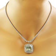 23.22 Carat Aquamarine 18K White Gold Diamond Necklace - Fashion Strada