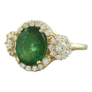 5.06 Carat Emerald 14K Yellow Gold Diamond Ring - Fashion Strada
