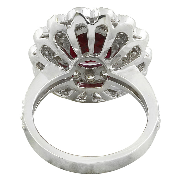 4.50 Carat Ruby 14K White Gold Diamond Ring - Fashion Strada