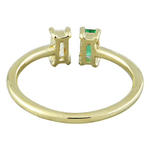 0.50 Carat Emerald 14K Yellow Gold Diamond Ring - Fashion Strada