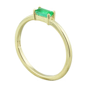 0.25 Carat Emerald 14K Yellow Gold Ring - Fashion Strada