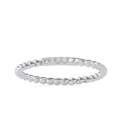 0.03 Carat Diamond 14K White Gold Ring - Fashion Strada