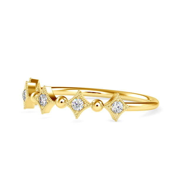 0.09 Carat Diamond 14K Yellow Gold Ring - Fashion Strada