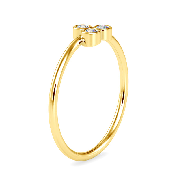 0.09 Carat Diamond 14K Yellow Gold Ring - Fashion Strada