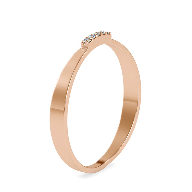 0.02 Carat Diamond 14K Rose Gold Ring - Fashion Strada