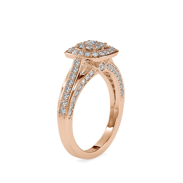 0.68 Carat Diamond 14K Rose Gold Engagement Ring - Fashion Strada