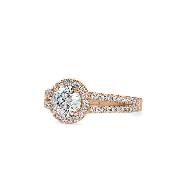 1.64 Carat Diamond 14K Rose Gold Engagement Ring - Fashion Strada