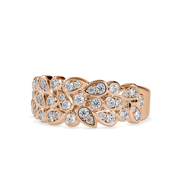 0.57 Carat Diamond 14K Rose Gold Wedding Band - Fashion Strada