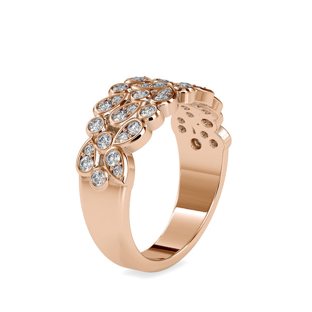 0.57 Carat Diamond 14K Rose Gold Wedding Band - Fashion Strada