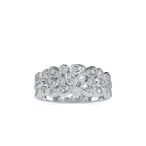 0.57 Carat Diamond 14K White Gold Wedding Band - Fashion Strada