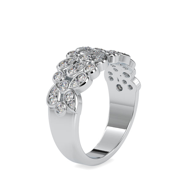 0.57 Carat Diamond 14K White Gold Wedding Band - Fashion Strada