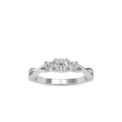 0.52 Carat Diamond 14K White Gold Engagement Ring - Fashion Strada