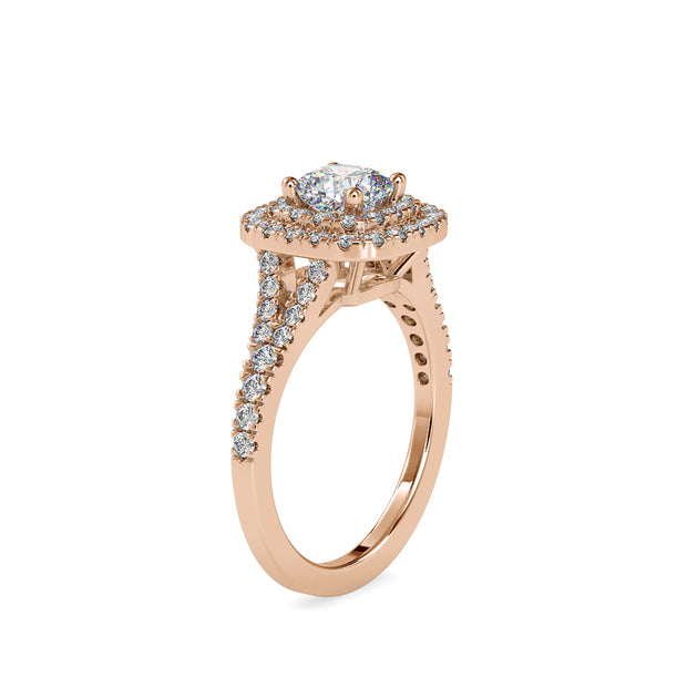 1.55 Carat Diamond 14K Rose Gold Engagement Ring - Fashion Strada