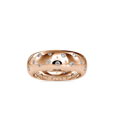 0.74 Carat Diamond 14K Rose Gold Wedding Band - Fashion Strada