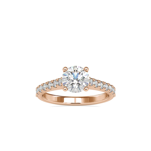 1.59 Carat Diamond 14K Rose Gold Engagement Ring - Fashion Strada