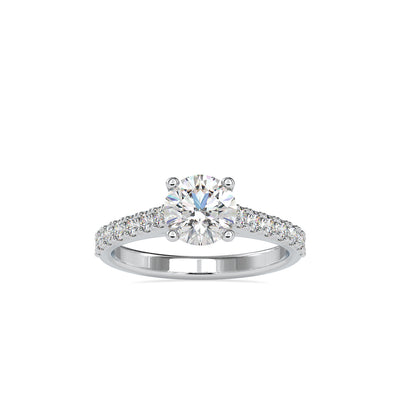 1.59 Carat Diamond 14K White Gold Engagement Ring - Fashion Strada