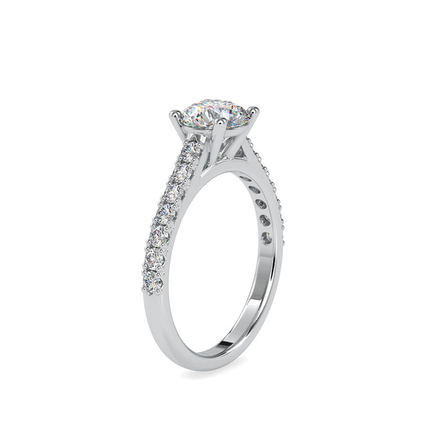 1.59 Carat Diamond 14K White Gold Engagement Ring - Fashion Strada