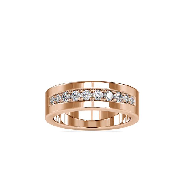 0.54 Carat Diamond 14K Rose Gold Wedding Band - Fashion Strada