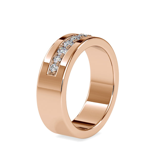 0.54 Carat Diamond 14K Rose Gold Wedding Band - Fashion Strada