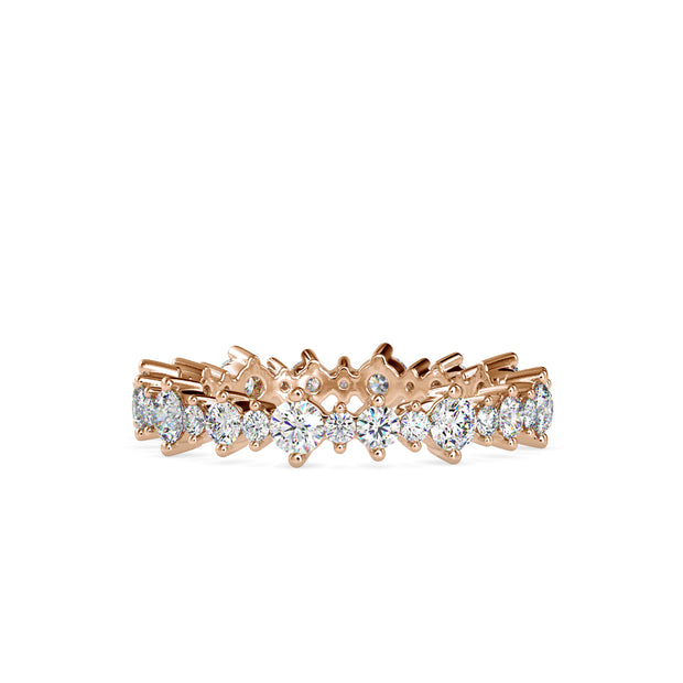 1.15 Carat Diamond 14K Rose Gold Eternity Ring - Fashion Strada