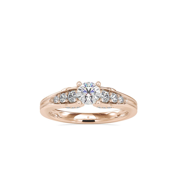 0.76 Carat Diamond 14K Rose Gold Engagement Ring - Fashion Strada