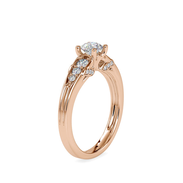 0.76 Carat Diamond 14K Rose Gold Engagement Ring - Fashion Strada
