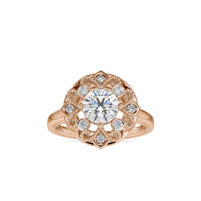 1.32 Carat Diamond 14K Rose Gold Engagement Ring - Fashion Strada