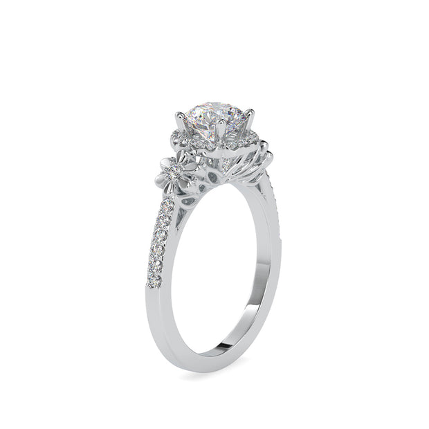 1.38 Carat Diamond 14K White Gold Engagement Ring - Fashion Strada