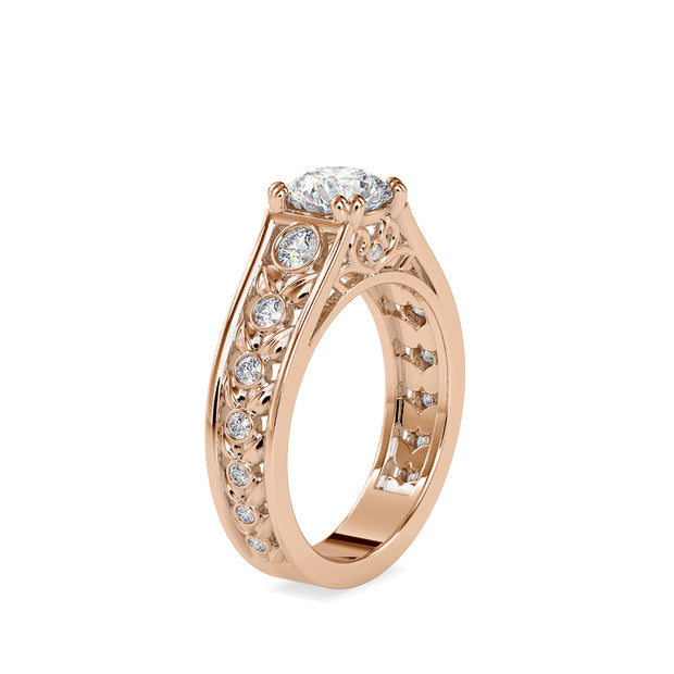 1.43 Carat Diamond 14K Rose Gold Engagement Ring - Fashion Strada