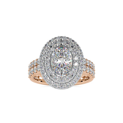 3.12 Carat Diamond 14K Rose Gold Engagement Ring - Fashion Strada