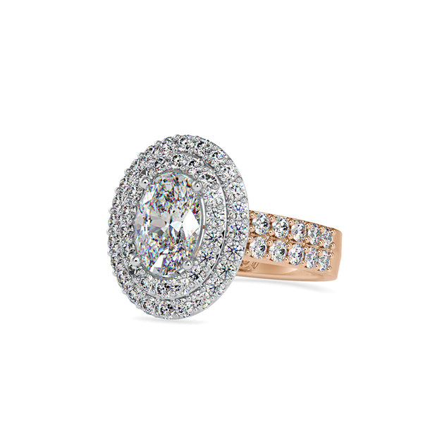 3.12 Carat Diamond 14K Rose Gold Engagement Ring - Fashion Strada