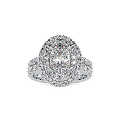 3.12 Carat Diamond 14K White Gold Engagement Ring - Fashion Strada