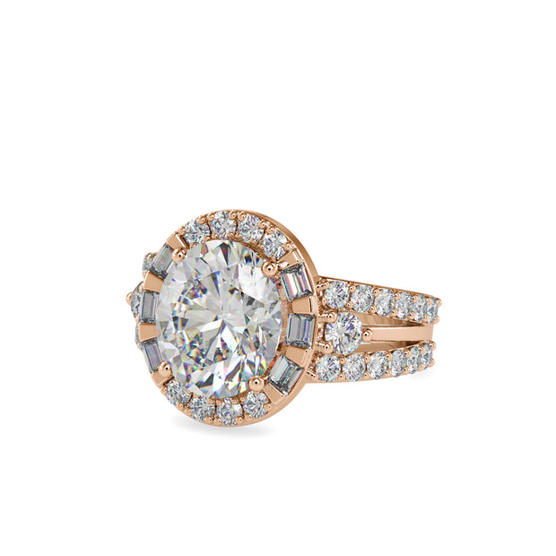 6.43 Carat Diamond 14K Rose Gold Engagement Ring - Fashion Strada