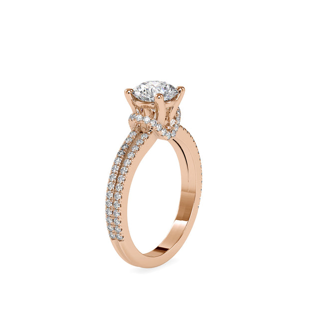 1.49 Carat Diamond 14K Rose Gold Engagement Ring - Fashion Strada