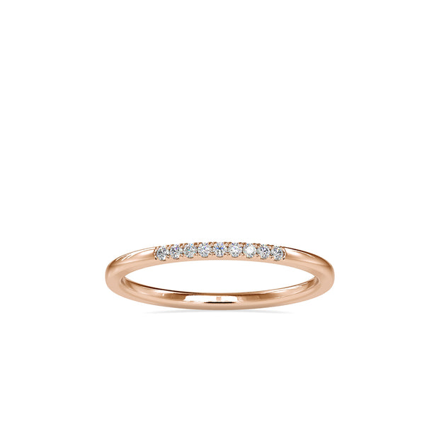 0.05 Carat Diamond 14K Rose Gold Wedding Band - Fashion Strada