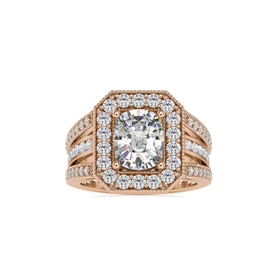 3.82 Carat Diamond 14K Rose Gold Engagement Ring - Fashion Strada