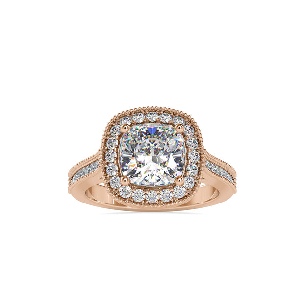 2.96 Carat Diamond 14K Rose Gold Engagement Ring - Fashion Strada