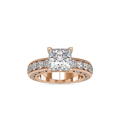 4.50 Carat Diamond 14K Rose Gold Engagement Ring - Fashion Strada