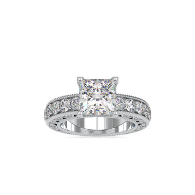 4.50 Carat Diamond 14K White Gold Engagement Ring - Fashion Strada
