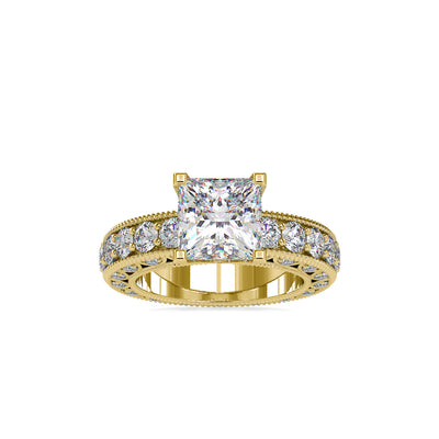 4.50 Carat Diamond 14K Yellow Gold Engagement Ring - Fashion Strada