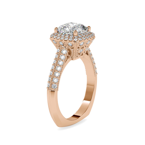 2.58 Carat Diamond 14K Rose Gold Engagement Ring - Fashion Strada