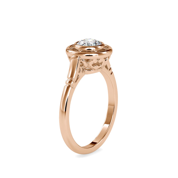 0.50 Carat Diamond 14K Rose Gold Engagement Ring - Fashion Strada