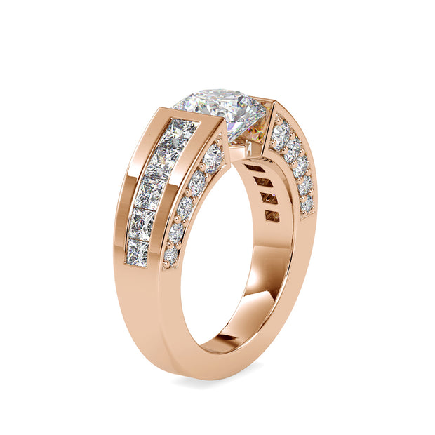 4.67 Carat Diamond 14K Rose Gold Engagement Ring - Fashion Strada