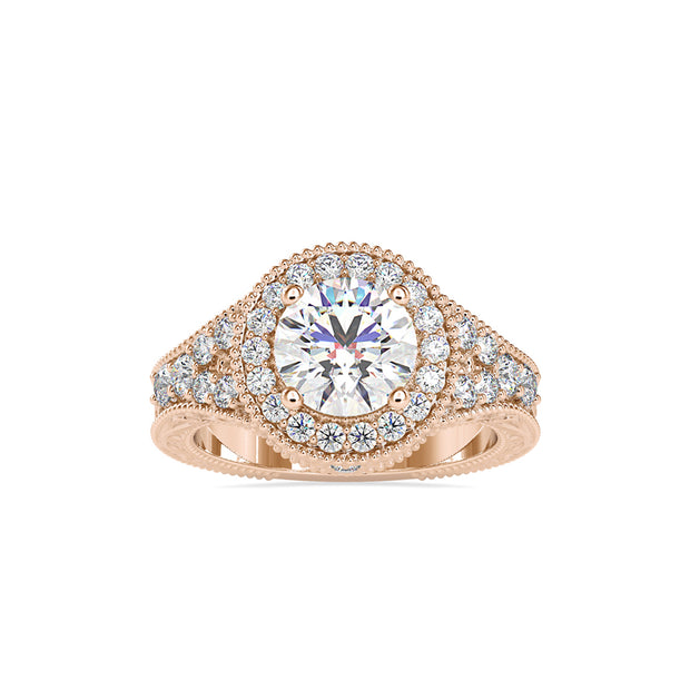 2.10 Carat Diamond 14K Rose Gold Engagement Ring - Fashion Strada